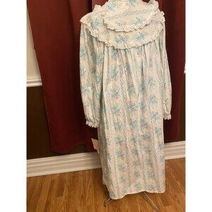 Sears Vintage NWT Floral Flannel Nightgown Sz-2X Pockets Eyelet Lace